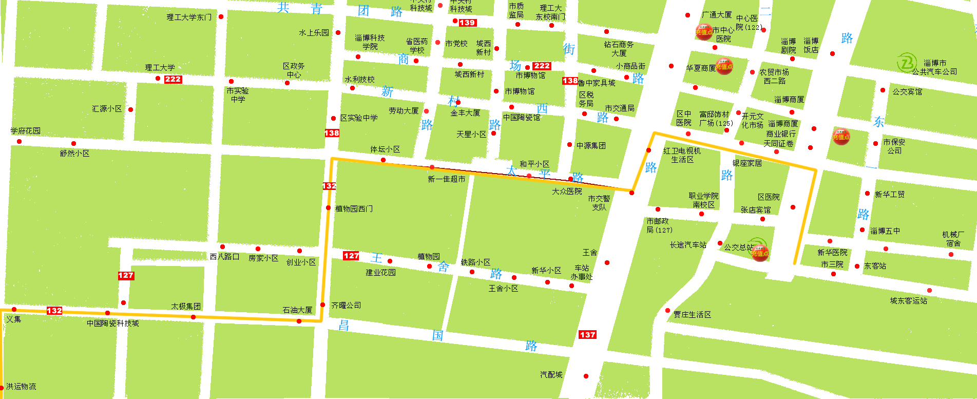 淄博张店市区地图全图