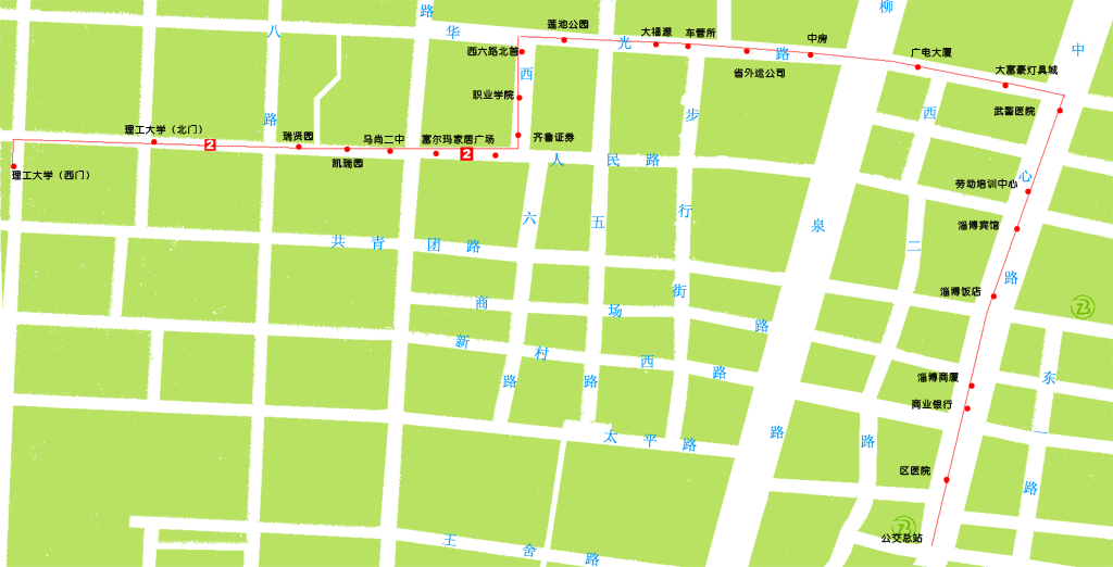 淄博255路公交车路线图,淄博2路公交车路线图 >> 文章内容 >> 淄博市公交线路 淄博公交车最晚的是哪辆车,最晚几点